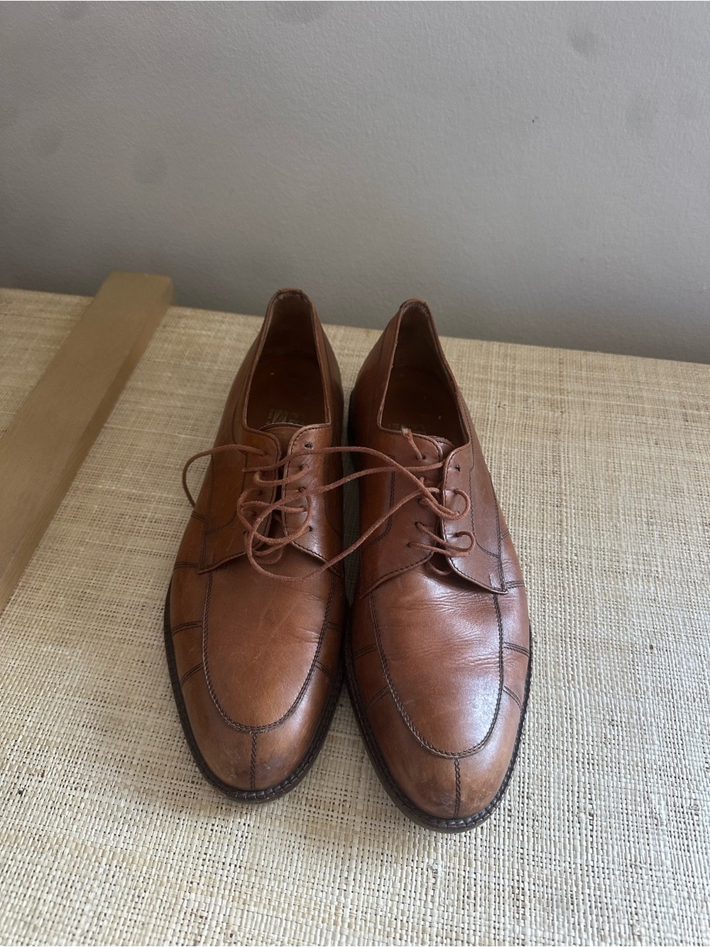 Salvatore Ferragamo Tan Leather Derby Oxfords